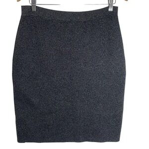 Eileen Fisher Medium Charcoal‎ Knit Pencil Skirt Stretch Lyocell Wool